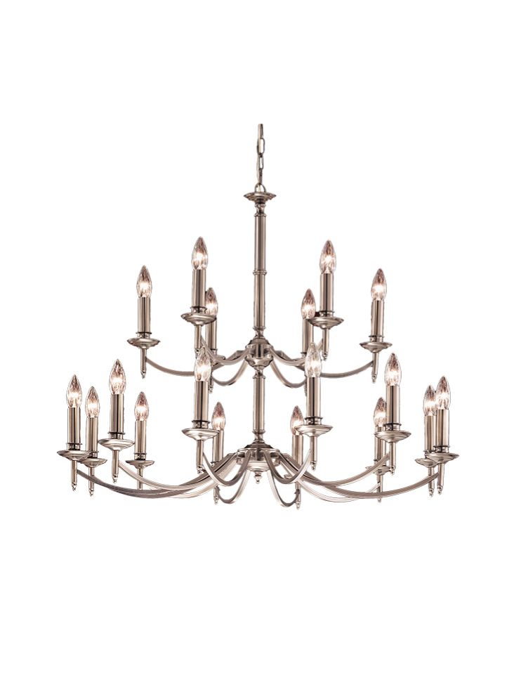 Franklite Petrushka 18-Light Two-Tier Bronze Candle Chandelier