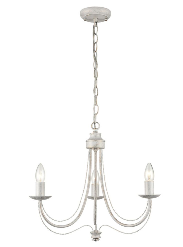 Franklite Philly 3-Light White & Gold Convertible Candle Chandelier / Flush Chandelier