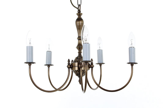 Impex Lighting Solar 5-Light Antique Brass Candle Chandelier