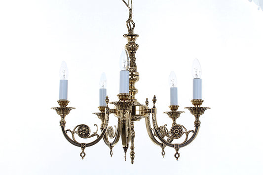 Impex Lighting Chelsea 5-Light Polished Brass Candle Chandelier