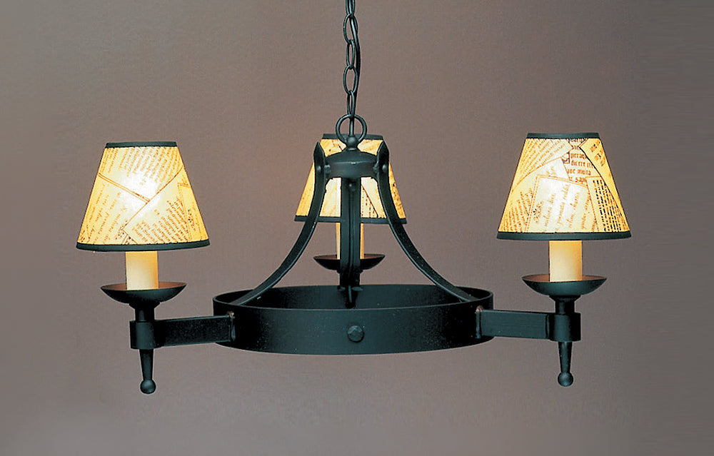 Impex Lighting Saxon 3-Light Matt Black Wagon Wheel Chandelier