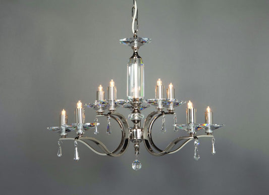 Impex Lighting Luca 10-Light Nickel Candle Chandelier