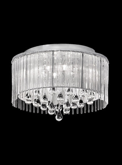 Franklite Spirit 6-Light Chrome Crystal Flush Chandelier
