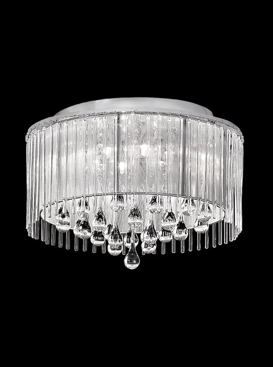 Franklite Spirit 6-Light Chrome Crystal Flush Chandelier