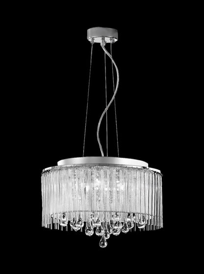 Franklite Spirit 6-Light Chrome Crystal Drum Chandelier