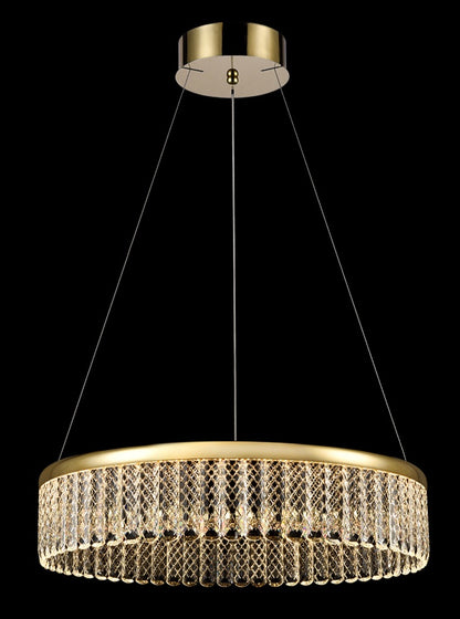 Franklite Victoria Single-Tier Gold LED Crystal Ring Chandelier
