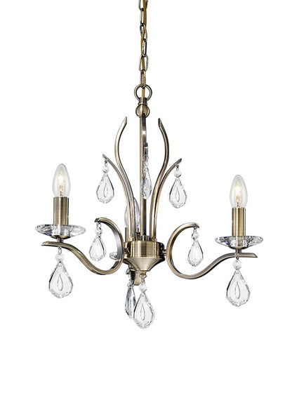 Franklite Willow 3-Light Bronze Crystal Candle Chandelier