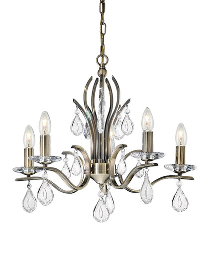 Franklite Willow 5-Light Bronze Crystal Candle Chandelier