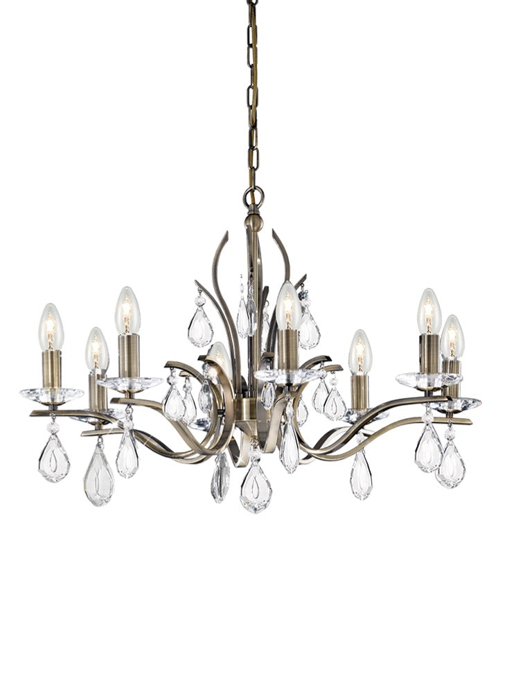 Franklite Willow 8-Light Bronze Crystal Candle Chandelier