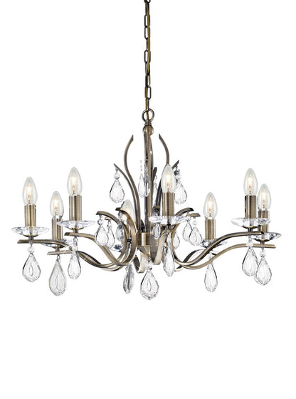Franklite Willow 8-Light Bronze Crystal Candle Chandelier