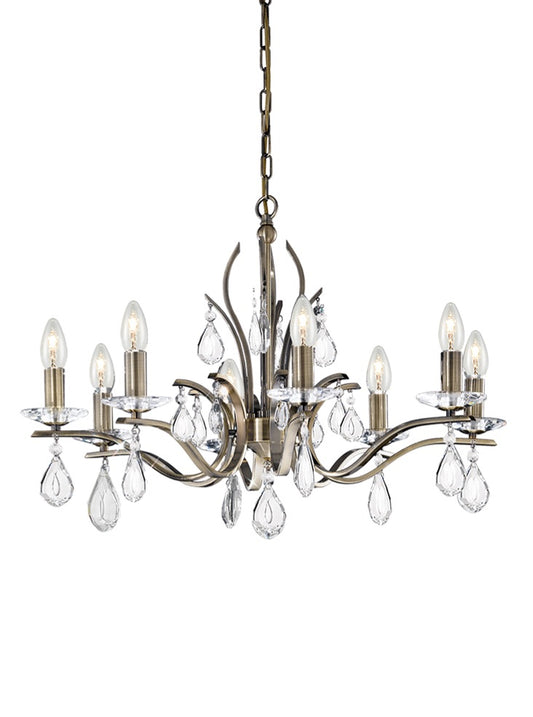 Franklite Willow 8-Light Bronze Crystal Candle Chandelier