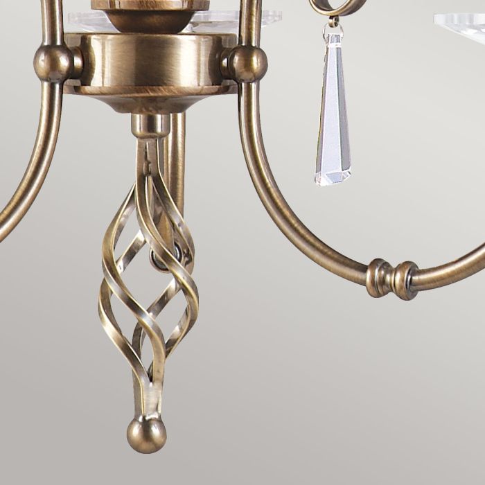 Elstead Lighting Aegean 3-Light Aged Brass Candle Chandelier