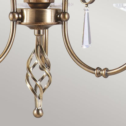 Elstead Lighting Aegean 3-Light Aged Brass Candle Chandelier