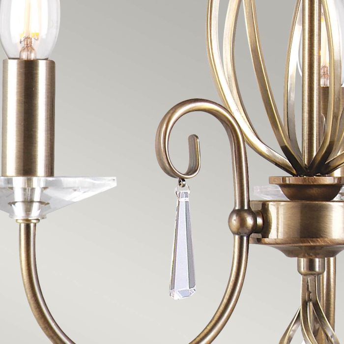 Elstead Lighting Aegean 3-Light Aged Brass Candle Chandelier
