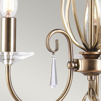 Elstead Lighting Aegean 3-Light Aged Brass Candle Chandelier