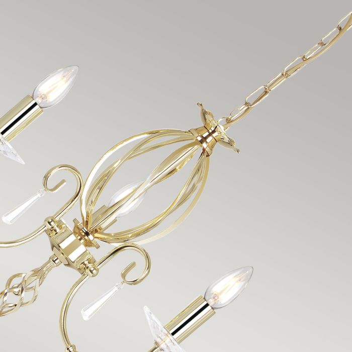 Elstead Lighting Aegean 3-Light Polished Brass Candle Chandelier