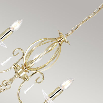 Elstead Lighting Aegean 3-Light Polished Brass Candle Chandelier