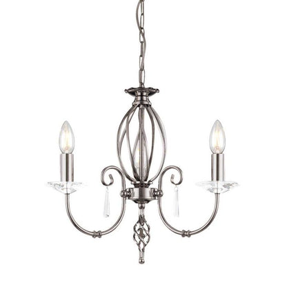 Elstead Lighting Aegean 3-Light Polished Nickel Candle Chandelier
