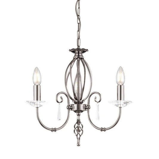 Elstead Lighting Aegean 3-Light Polished Nickel Candle Chandelier