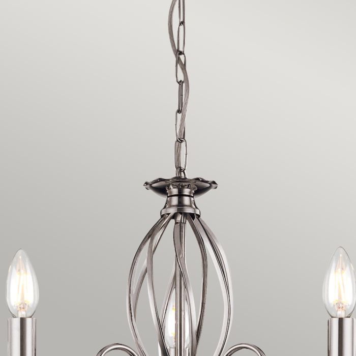 Elstead Lighting Aegean 3-Light Polished Nickel Candle Chandelier