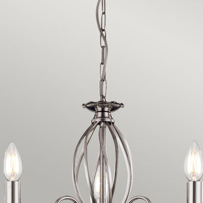 Elstead Lighting Aegean 3-Light Polished Nickel Candle Chandelier