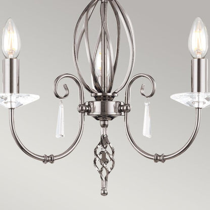 Elstead Lighting Aegean 3-Light Polished Nickel Candle Chandelier