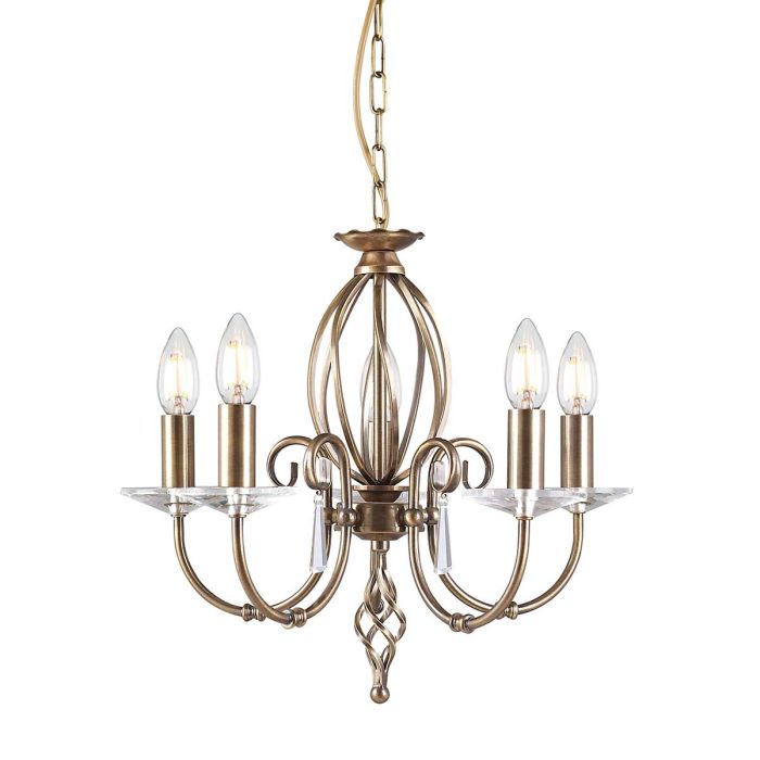 Elstead Lighting Aegean 5-Light Aged Brass Candle Chandelier