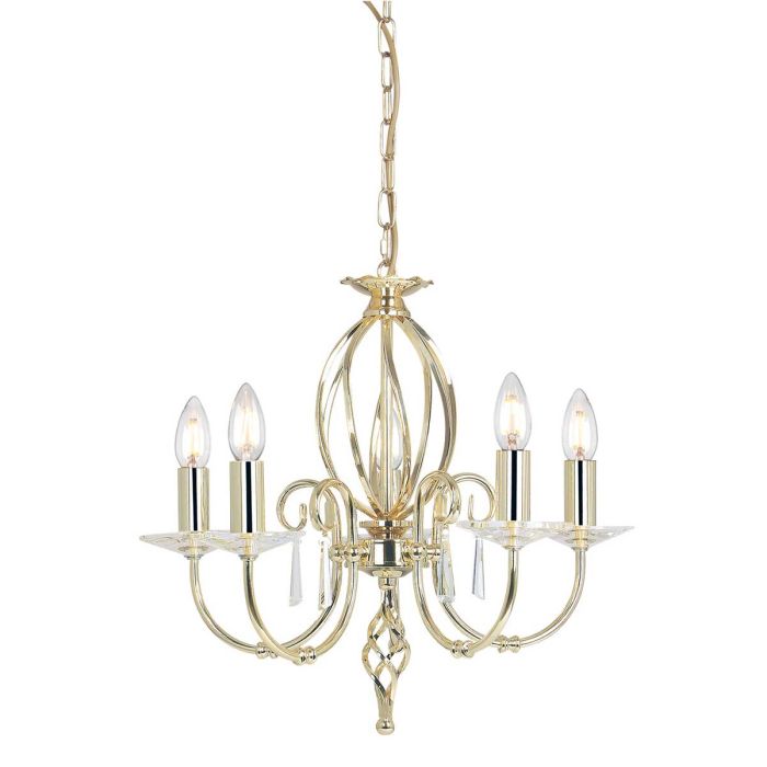 Elstead Lighting Aegean 5-Light Polished Brass Candle Chandelier