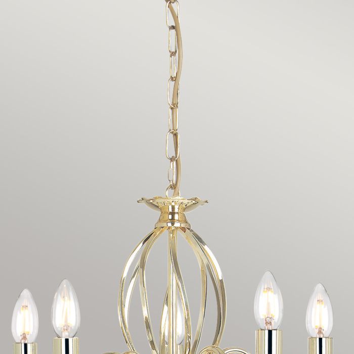 Elstead Lighting Aegean 5-Light Polished Brass Candle Chandelier