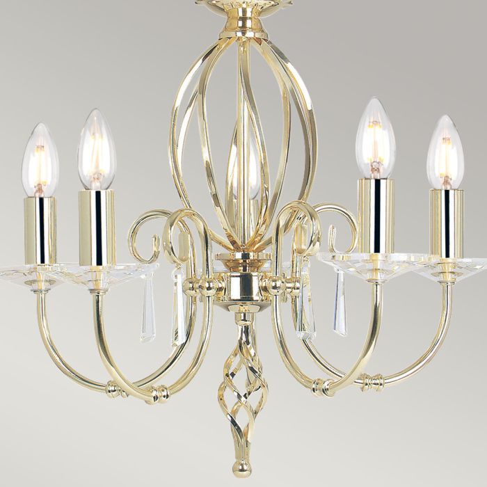 Elstead Lighting Aegean 5-Light Polished Brass Candle Chandelier