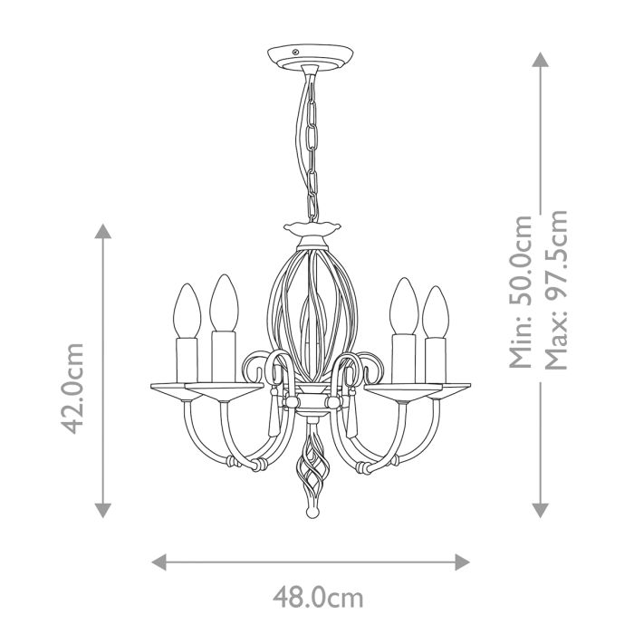 Elstead Lighting Aegean 5-Light Polished Brass Candle Chandelier