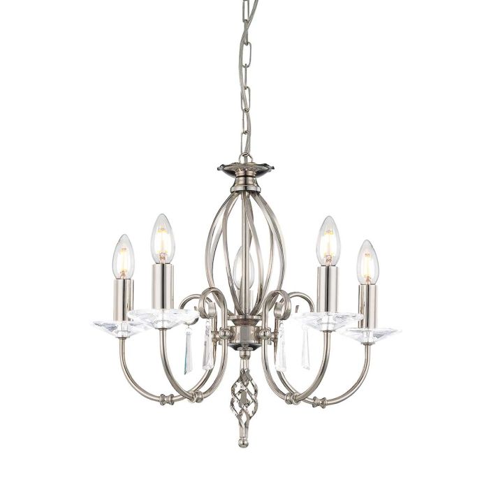 Elstead Lighting Aegean 5-Light Polished Nickel Candle Chandelier