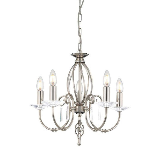 Elstead Lighting Aegean 5-Light Polished Nickel Candle Chandelier