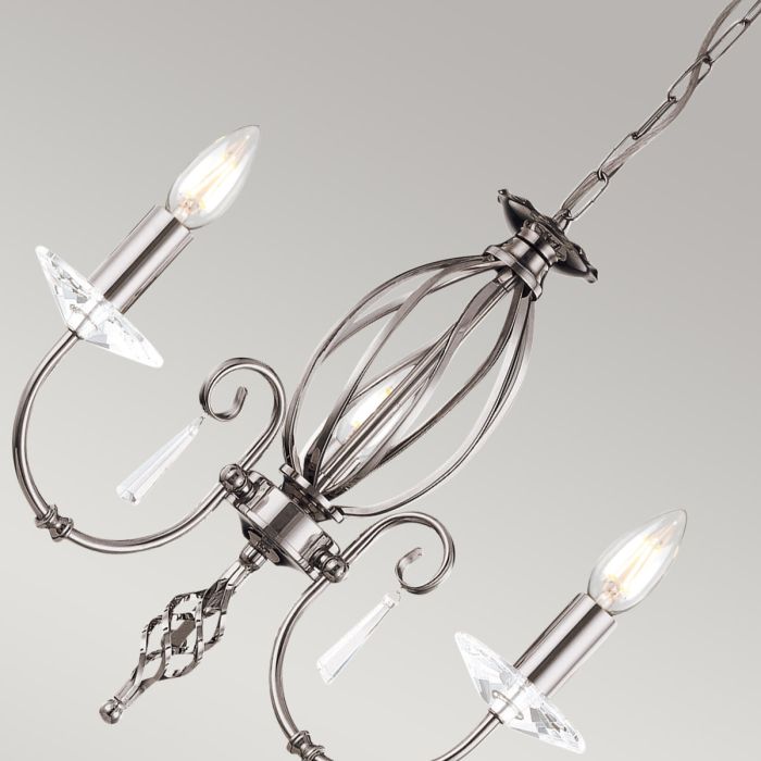 Elstead Lighting Aegean 5-Light Polished Nickel Candle Chandelier