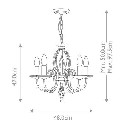 Elstead Lighting Aegean 5-Light Polished Nickel Candle Chandelier