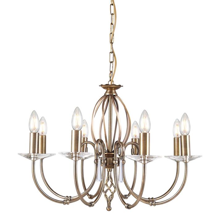 Elstead Lighting Aegean 8-Light Aged Brass Candle Chandelier