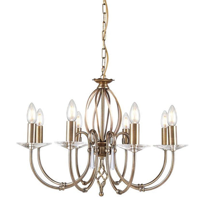 Elstead Lighting Aegean 8-Light Aged Brass Candle Chandelier