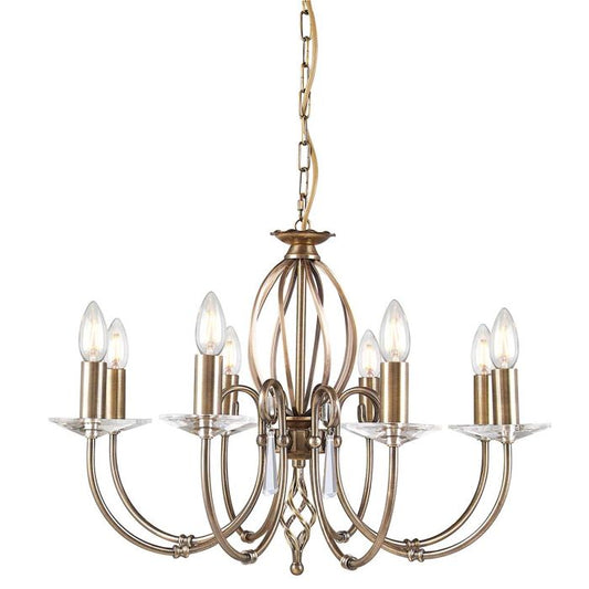 Elstead Lighting Aegean 8-Light Aged Brass Candle Chandelier