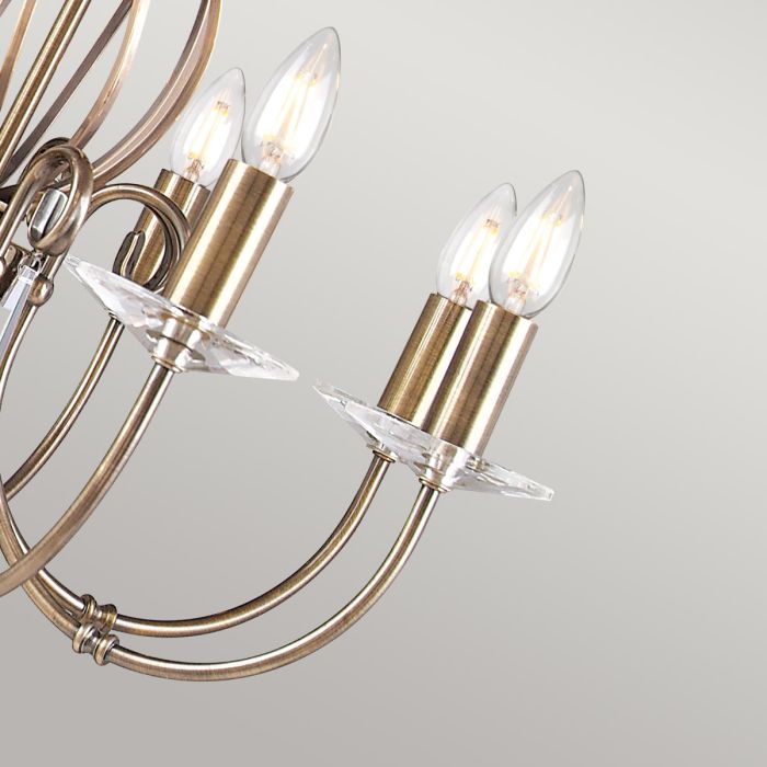 Elstead Lighting Aegean 8-Light Aged Brass Candle Chandelier