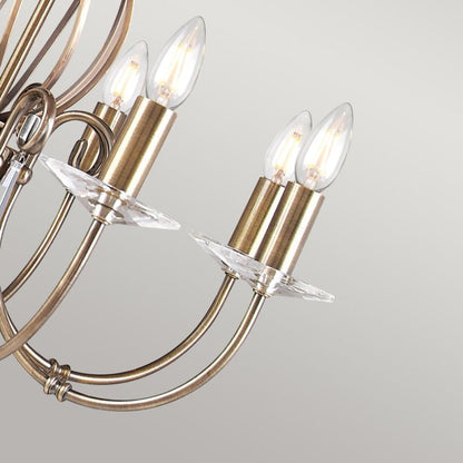 Elstead Lighting Aegean 8-Light Aged Brass Candle Chandelier
