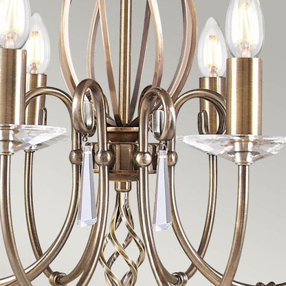 Elstead Lighting Aegean 8-Light Aged Brass Candle Chandelier