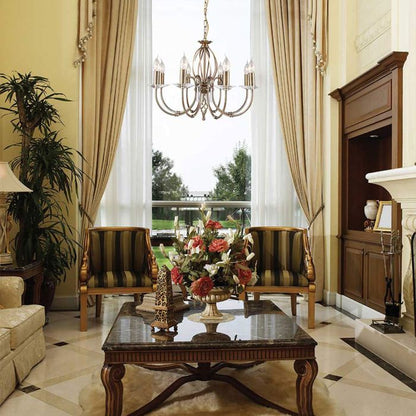Elstead Lighting Aegean 8-Light Aged Brass Candle Chandelier