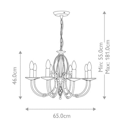 Elstead Lighting Aegean 8-Light Aged Brass Candle Chandelier