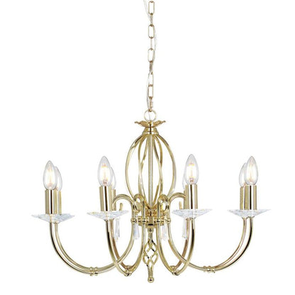 Elstead Lighting Aegean 8-Light Polished Brass Candle Chandelier