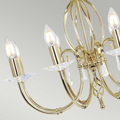 Elstead Lighting Aegean 8-Light Polished Brass Candle Chandelier