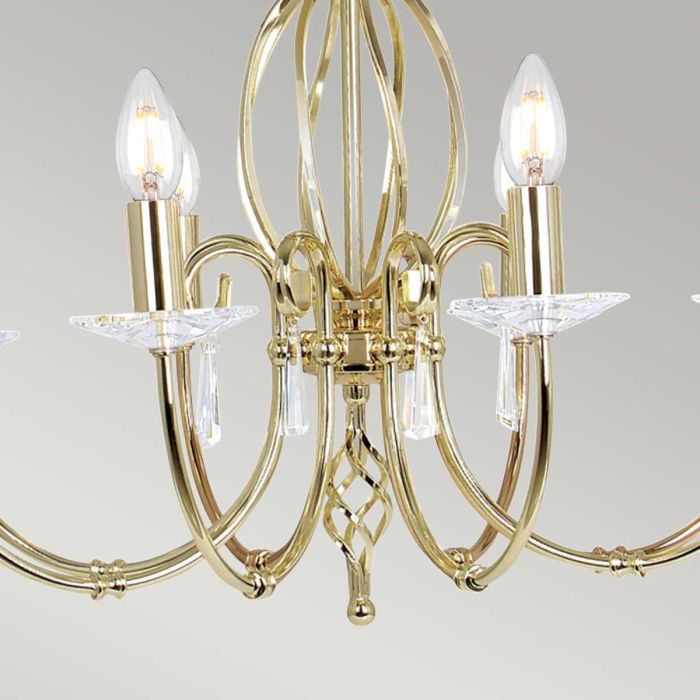 Elstead Lighting Aegean 8-Light Polished Brass Candle Chandelier