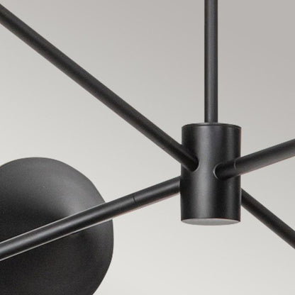 Alora Mood Daphne 6-Light Matte Black & Natural Rope Sputnik Chandelier
