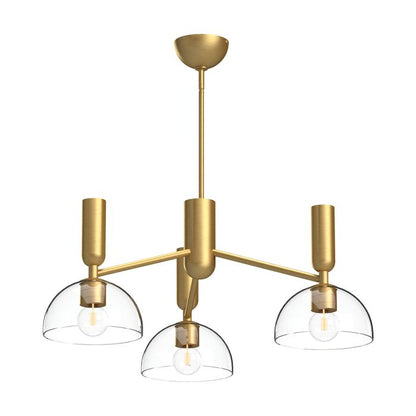 Alora Mood Jude 3-Light Brushed Gold Glass Chandelier