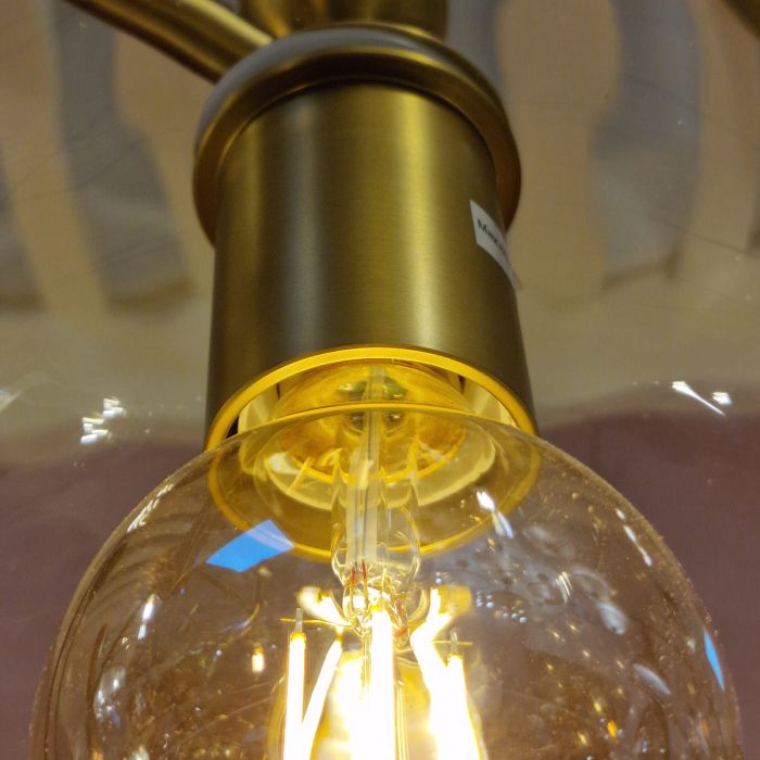 Alora Mood Jude 3-Light Brushed Gold Glass Chandelier