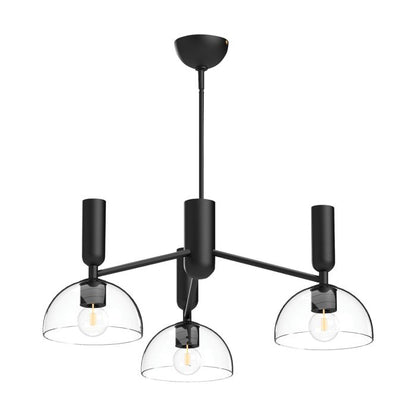 Alora Mood Jude 3-Light Matte Black Glass Chandelier